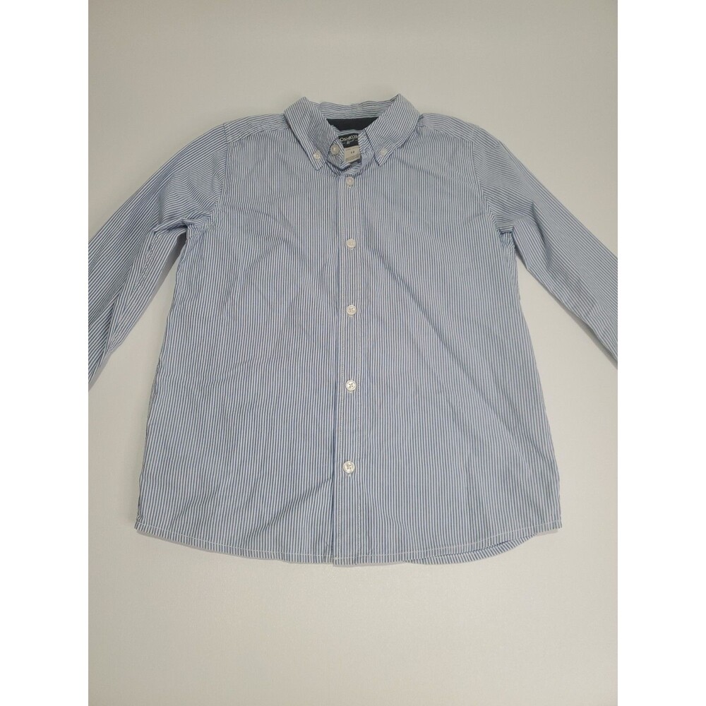 Oshkosk B'gosh Boy's Buttonโ Up Long Sleeve Dress Shirt, 12, Blue/White